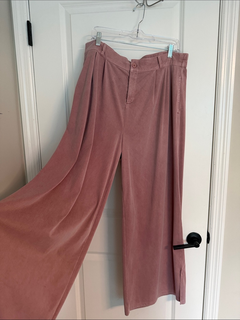 HALARA Wide-Leg Cotton-Blend Pants in Dusty Rose